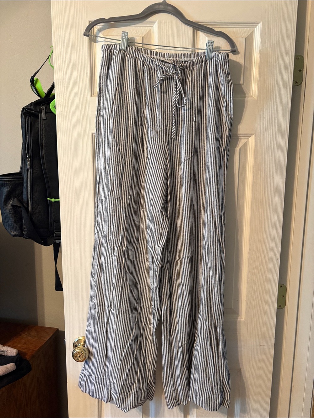 a new day Blue and White Striped Wide-Leg Pants